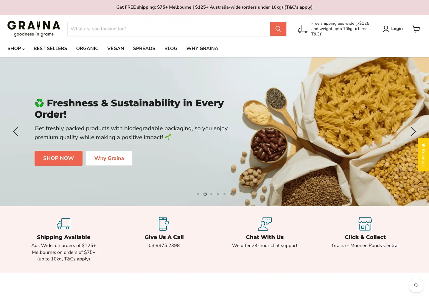 Graina website, captured September 2026