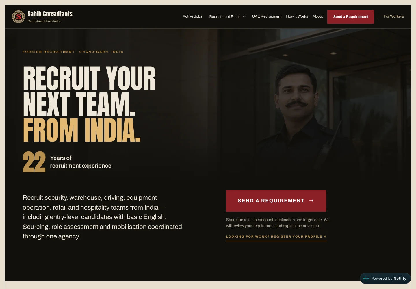 Sahib Consultants website, captured September 2026